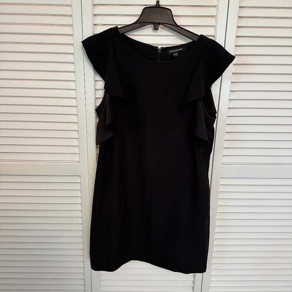 Flutter Sleeve Black Dress